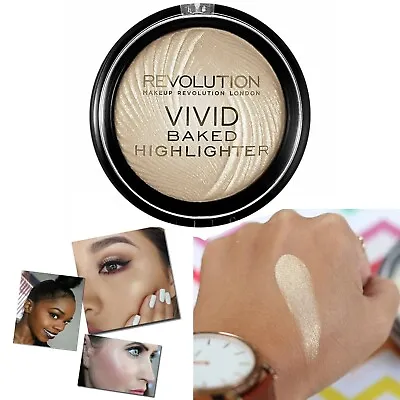 Buy REVOLUTION Makeup Vivid Baked Highlighter Golden Lights • 3.99£