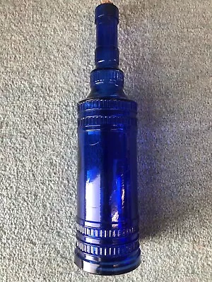 Buy Blue Glass Wine Bottle Decorated • 17.50£