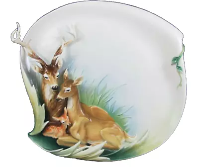 Buy Franz Porcelain Woodland Grace Deer Family Tray Limited Edition FZ01315 + Box • 237.17£