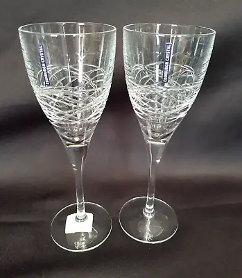 Buy Pair Of Edinburgh Crystal Cut Glass Orrin Goblets Wine Glasses • 75£