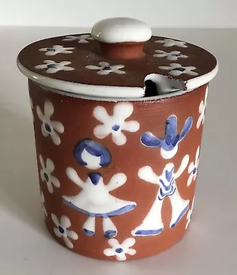 Buy MCM Zeuthen Keramik Ceramic Denmark Redware Pot By Edith Nielsen Dancers Floral • 25£