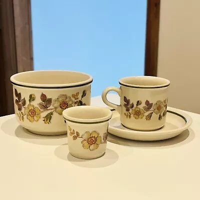 Buy Retro Marks & Spencers M&S AUTUMN LEAVES Sugar Bowl, Coffee Cup Saucer & Egg Cup • 15£