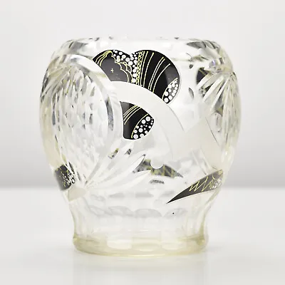 Buy Bohemian Art Deco Cut Glass Vase By Karel Palda Novy Bor Signed Czechoslovakia • 284.76£