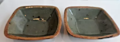Buy Studio Pottery Salt Glazed Stoneware Dishes X 2, Signed NL Unknown 14cm Square • 22£