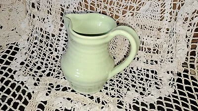 Buy Vintage Bourne Denby Green Ribbed Stoneware Art Deco Medium Jug Vase. C1950’s. • 12£