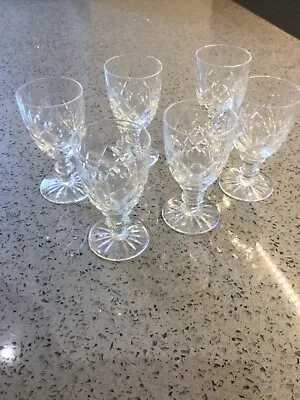 Buy 6  Good Quality Cut Crystal Port / Sherry Glasses • 16£