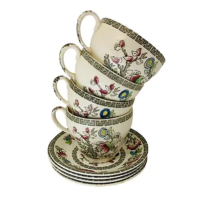 Buy Vintage Johnson Brothers Indian Tree Cup And Saucer X4 Set Bone China 1960s • 22.49£