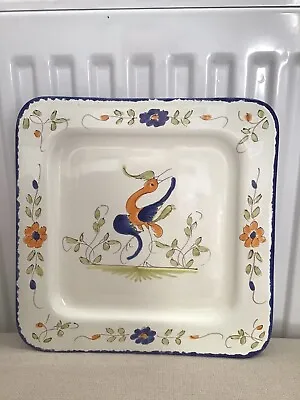 Buy Vieux Martres French Pottery Square Hand Painted Plate Bird France Signed • 10.99£