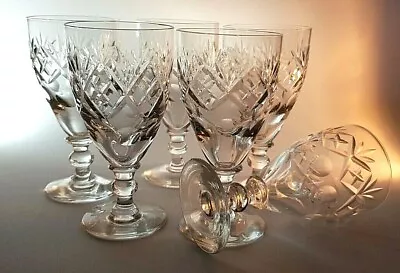 Buy 6 Royal Doulton Webb Crystal Georgian Sherry Port Wine Glasses 4 3/8  • 25£