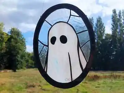 Buy Ghost Stained Glass Panel, For Wall, Window Or Suncatcher. Sheet Ghost Halloween • 53£