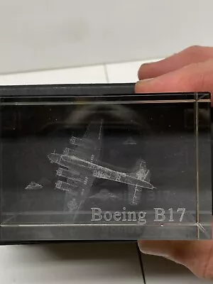 Buy Crystal Visions Glass Block Paperweight Boeing B17 Boxed • 19.99£