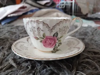 Buy Vintage Dresden England Fine Bone China Rose Spray Tea Cup & Saucer Beautiful! • 5£