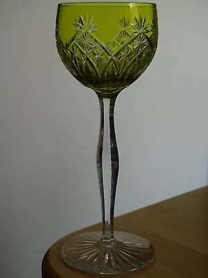 Buy ONE VINTAGE ROEMER WINE GLASS CRYSTAL BACCARAT S.1139 COLOR CHARTREUSE 1920s' • 115.29£