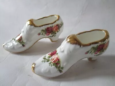 Buy Two Old Country Roses Bone China Boots From Royal Albert Pre-O • 9.99£