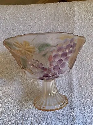 Buy Vintage SOGA Japan Glass Coloured Pedestal Bowl For Bonbon,  Sweets Or Fruit • 15£