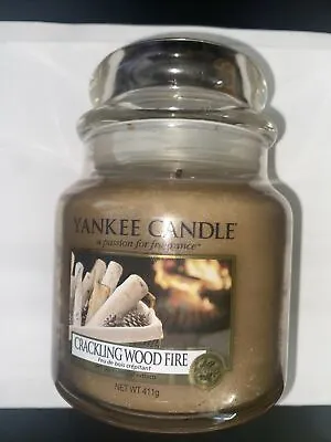 Buy Yankee Candle Medium Jar Crackling Wood Fire Rare Free P&P • 31£