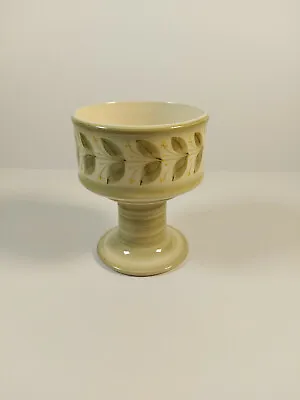 Buy Vintage Jersey Pottery Candle Holder /Pedestal Vase - Light Green Floral Design • 13.99£
