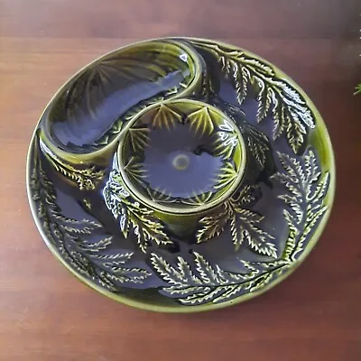 Buy A Lovely MCM By Casa Pupo, Portugal - Green Buffet Plate / Nibbles Dish Vintage • 16£