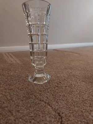 Buy 25cm X 7cm Vintage Lead Crystal Vase Glass  • 7£