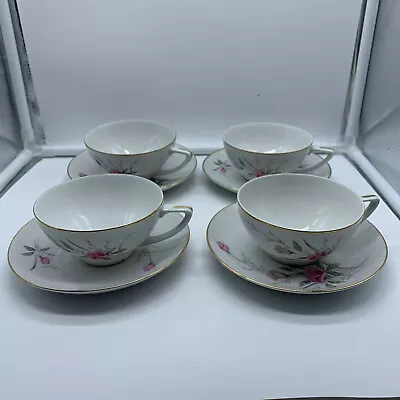 Buy Set Of (4) Fine China Of Japan Golden Rose Coffee Cups/Saucers • 11.64£
