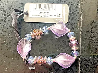 Buy M&S Sparkling Glass Purple Elastic Bracelet • 5£