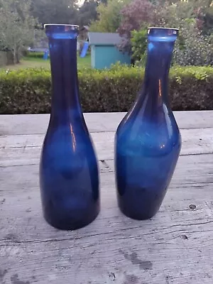 Buy Decorative Blue Glass Bottles Or Vases.  French Connection • 30£