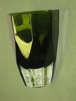 Buy Gunnar Ander - Lindshammar Swedish Green Cased Art Glass, Orig TAG Vintage 60's • 144.44£