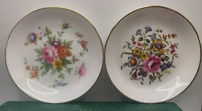 Buy 2 Vintage Royal Worcester And Minton Bone China Pin Trinket Dishes Floral Flower • 10£