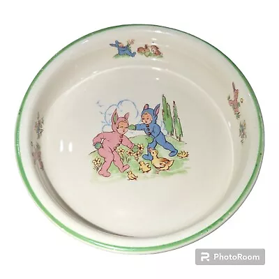 Buy ALFRED MEAKIN England PIXIE WARE BOWL Bunnykins Vintage Rabbit Cereal Bowl 6 In • 40.28£