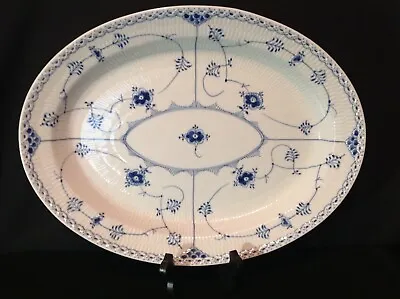 Buy Royal Copenhagen Blue Fluted Half Lace One (1) 17  Oval Serving Platter #629 • 483.61£