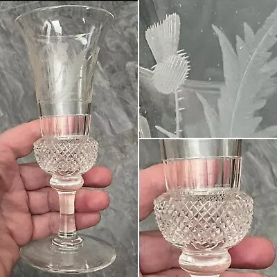 Buy C1880 Antique Richardson Thistle Glass Crystal Champagne Flutes 6.25” (2 Avail) • 95£