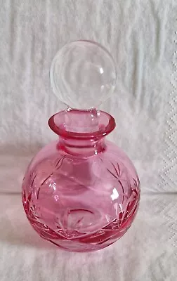 Buy Small Pink Cut Glass Perfume Bottle • 5.99£