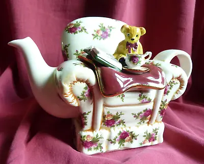 Buy Rare Royal Albert Old Country Roses Teapot ‘Teddy Bear Armchair’ Paul Cardew    • 285£