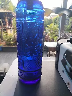 Buy Vintage ~ Cobalt Blue Glass ~ Decorative Bottle (Complete With Bottle Lights) • 24.97£
