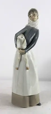 Buy Lladro Girl Carrying A  Lamb 4584   11 Inches Tall Very Good Condition • 19.90£