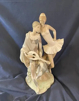Buy Lladro Romance. 4831. Jester With Ballerina.  Large Piece, 17.75'' Tall  Retired • 399.99£