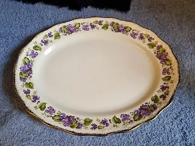 Buy Vintage Meat Platter Swinnertons Luxor Vellum Purple Violets Regd No: 837606 • 11.99£