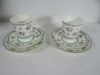 Buy Lomonosov USSR Russia Set Of 2 Tea Cups Saucers Dessert Plates Floral • 61.13£