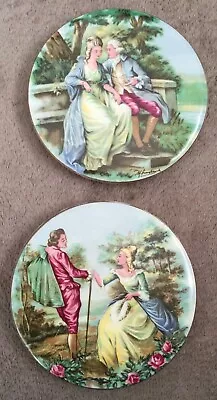 Buy Old Foley James Kent Romance Small Round Pair Of Plaques • 19.99£