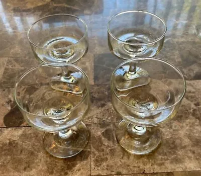 Buy Set Of 4 Vintage Clear Champagne Coupes Sorbet Glasses Art Deco Martini 4 Oz. • 28.45£