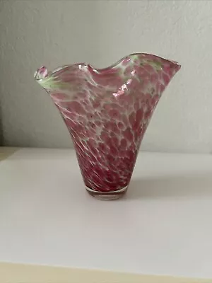 Buy Art Glass Vase 7” Ruffle Edge.  C • 13.34£