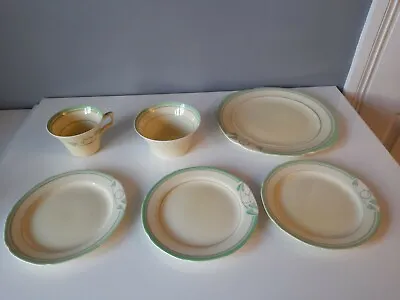 Buy 6 Pieces Of Vintage Bristol Pottery AMBERONE - Plates Cup And Sugar Bowl • 4£
