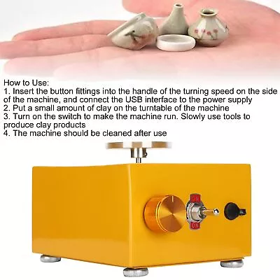 Buy Clay Molding Machine Mini Pottery Wheel Crafts Spares With 10cm Turntable GHB • 30.65£