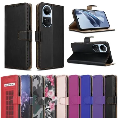 Buy For OPPO Reno 10 5G Case, Slim Leather Wallet Flip Stand Shockproof Phone Cover • 5.95£