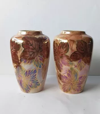 Buy Vintage Oldcourt Ware Lustre Ceramic Vase Pair English Pottery • 15£