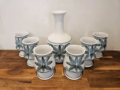 Buy Vintage Cinque Ports Pottery Carafe And Six Goblets  • 30£