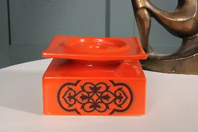 Buy Retro Vintage Carlton Ware Pottery Candlestick Orange Mid Century Danish Style • 20£
