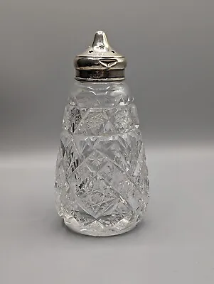 Buy Antique Sterling Silver Top Sugar Shaker Sifter CM & Co Cut Glass Hallmarked  • 50£