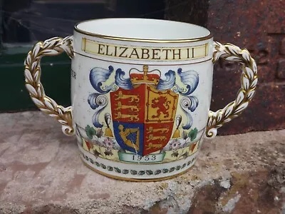 Buy 1953 Coronation Queen Elizabeth Large Foley China Loving Cup Stunning Design • 9.99£