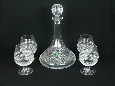 Buy Galway Leah 11.5  Ships Decanter And 4 Brandy Crystal Glasses Mint Never Used • 287.70£